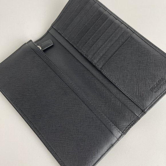 Prada Handbags - Prada Saffiano Leather Long Billfold Wallet - Authenticity Certified